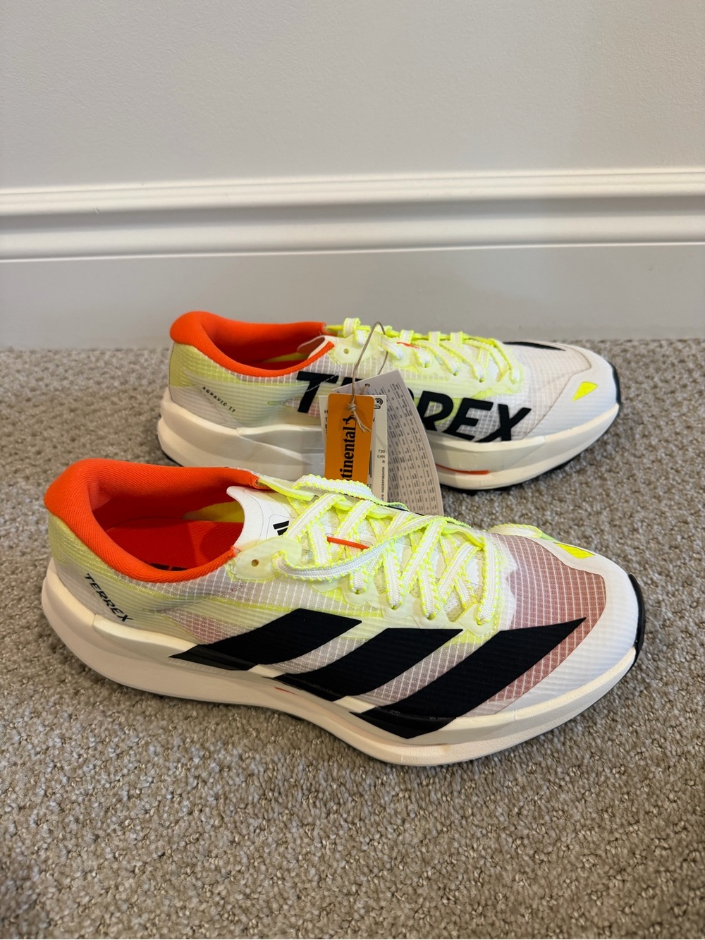 adidas terrestrial Running Shoes - White/Neon Yellow/Orange